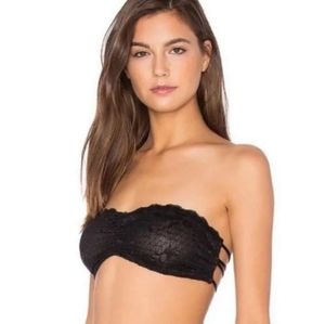 Free People Intimately Strapless Lace Strappy Back Bralette - Black